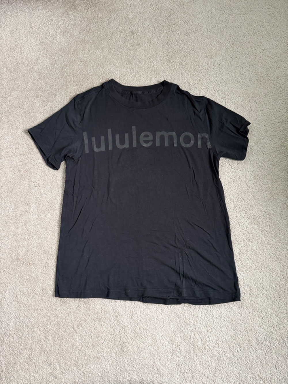 Lululemon Black Tonal Logo Short Sleeve Tee